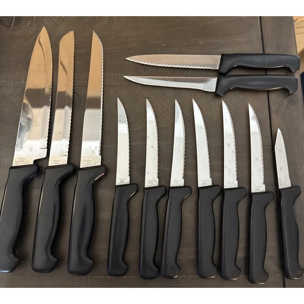 Rogers 5 Professional 12 Pc Steak Knife/ Knife Set Stainless Steel Bakelite